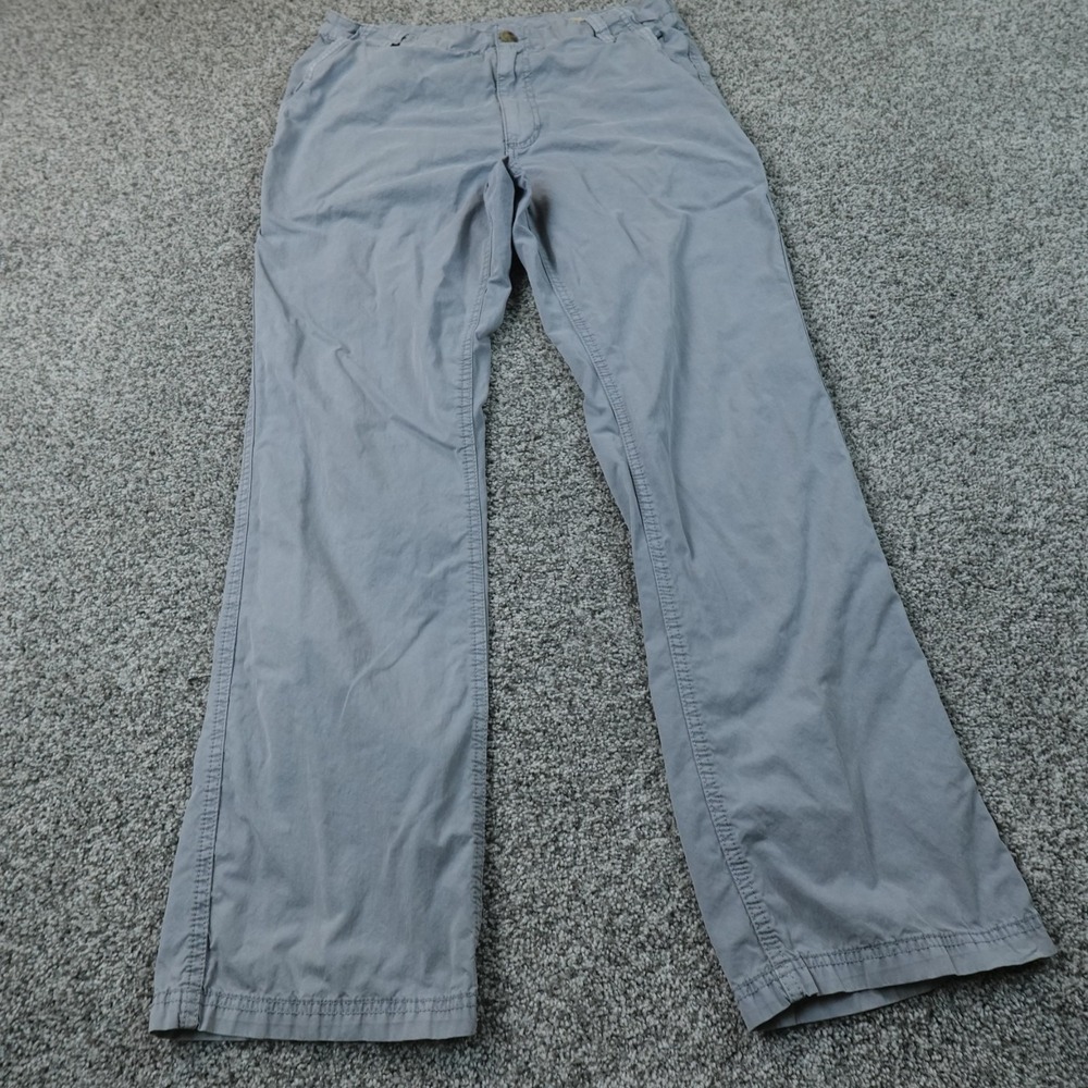 Tre Vero Pants Mens 34X32 Blue Gray Chino Trouser Flat Front Straight Leg Preppy